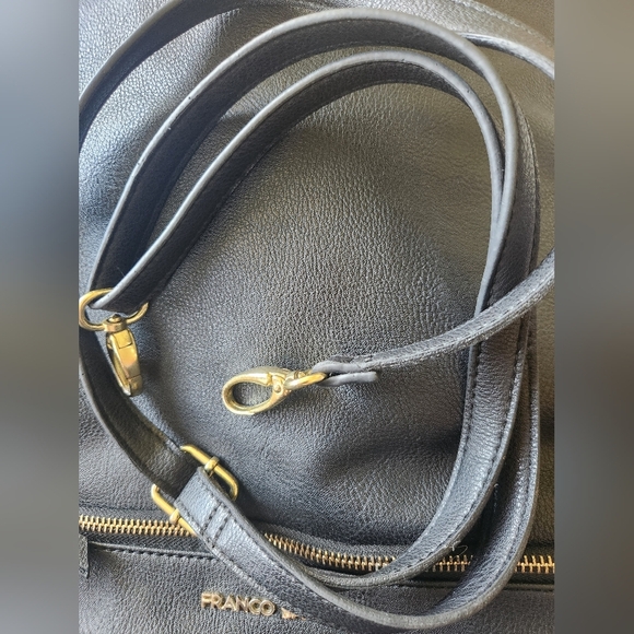 Franco Sarto Black Faux Leather (100%PVC) Messenger Bag w/Crossbody Strap - Picture 7 of 12